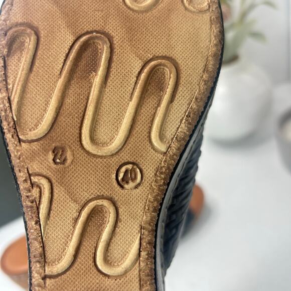 Spring Step Fusawedge Leather Slide Laser Cut Sandals Black Women's 9/EU40 NWB - Picture 9 of 11